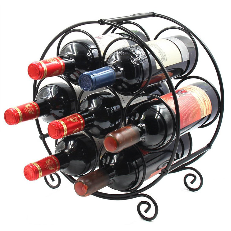Red Barrel Studio® 7 Bottle Tabletop Wine Bottle Rack in Black Wayfair
